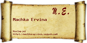 Machka Ervina névjegykártya